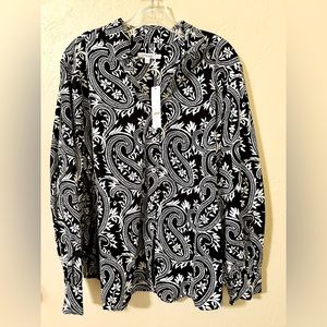 CHICOS Rustic Paisley Button Down
